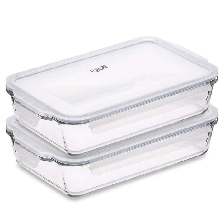 Igluu Meal Prep Lasagne-Auflaufform mit BPA-freiem Schnappverschluss-Deckel 2,2 Liter (2-teilig) – r