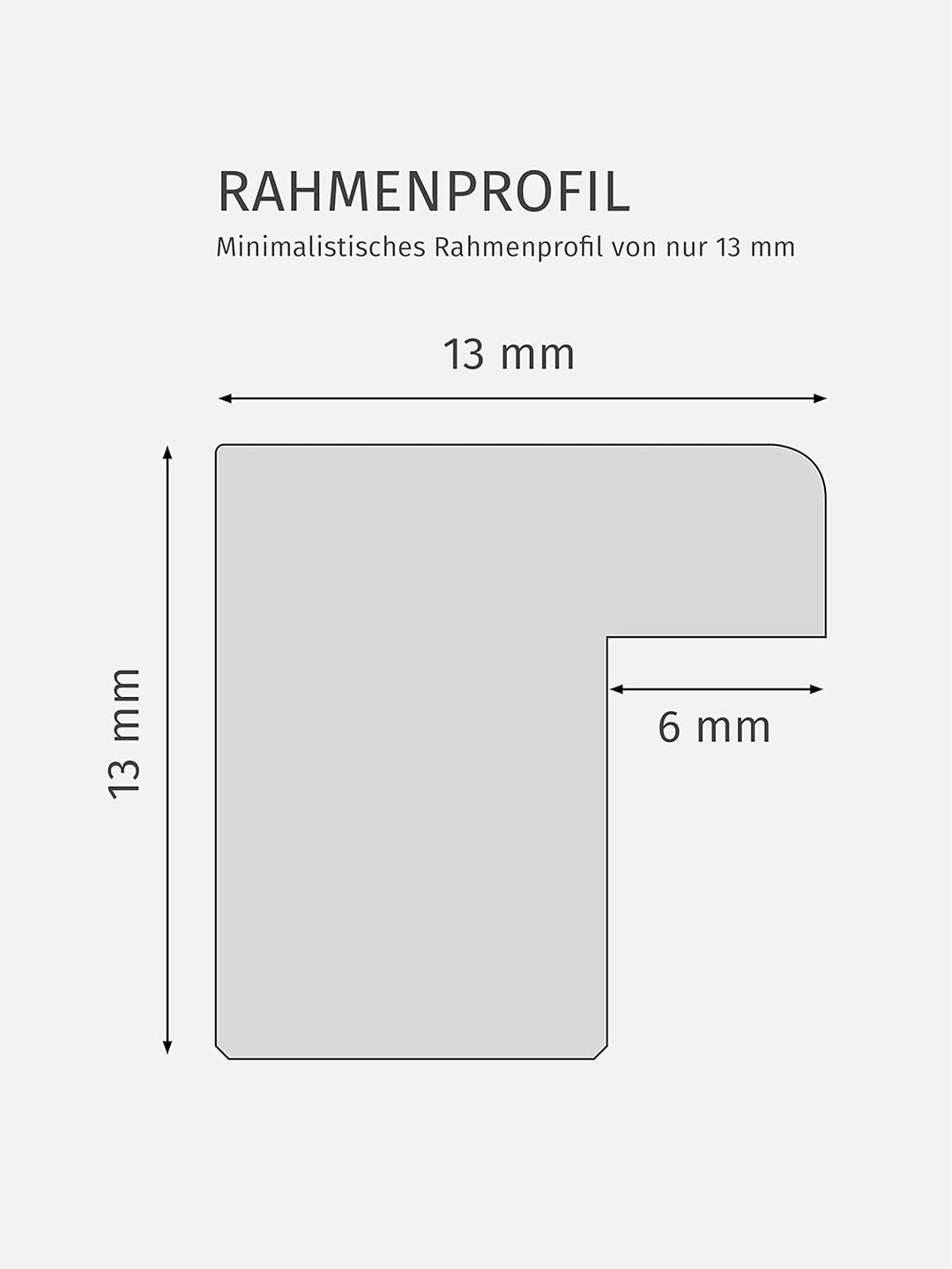 JUNOMI® Bilderrahmen 40 x 60 cm Holz | Farbe Schwarz | Bilderrahmen Schwarz mit bruchsicherem Acryl-