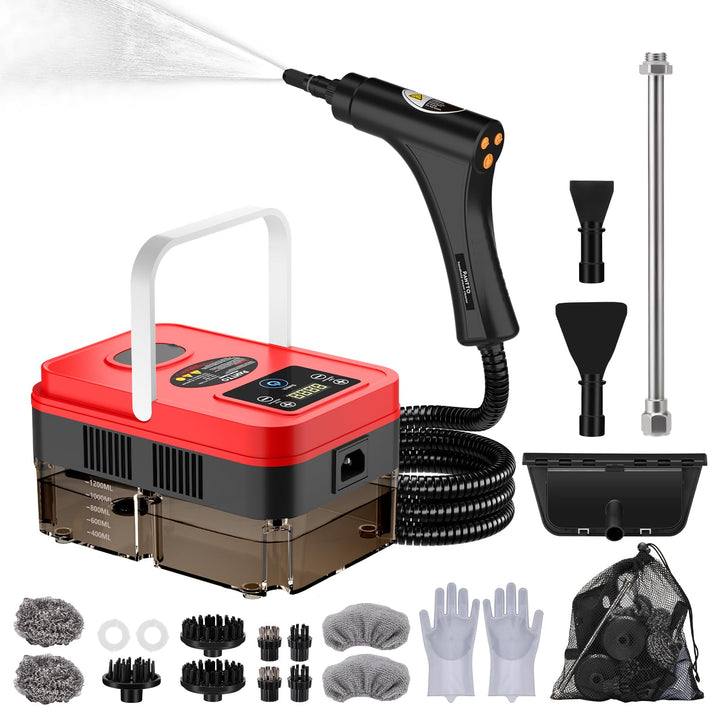 Dampfreiniger multifunktional für den Heimgebrauch, 1200 ml Wassertank, LCD-Display und verstellbare