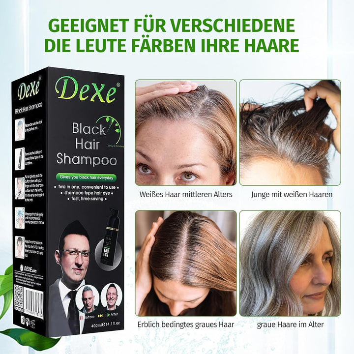 Instant Black Hair Shampoo Haarfärbeshampoo Für Männer & Frauen- Einfach Zu Benutzen -100% Grauabdec