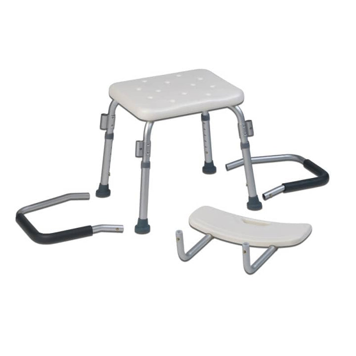 Teqler ® T-135303 Duschstuhl, Badehocker für Pflegebedürftige, Höhenverstellbar 38-45cm Single, Sing