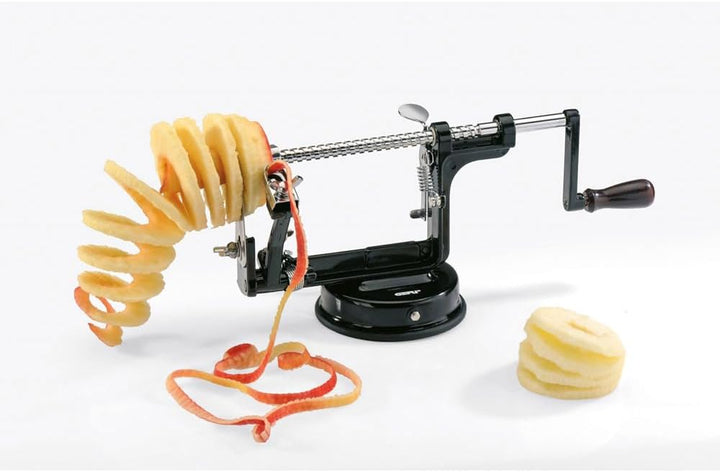 Gefu Apfelschäler, schneider und -entkerner 3 in 1 Delicio mit Kurbel aus hochwertigem Edelstahl
