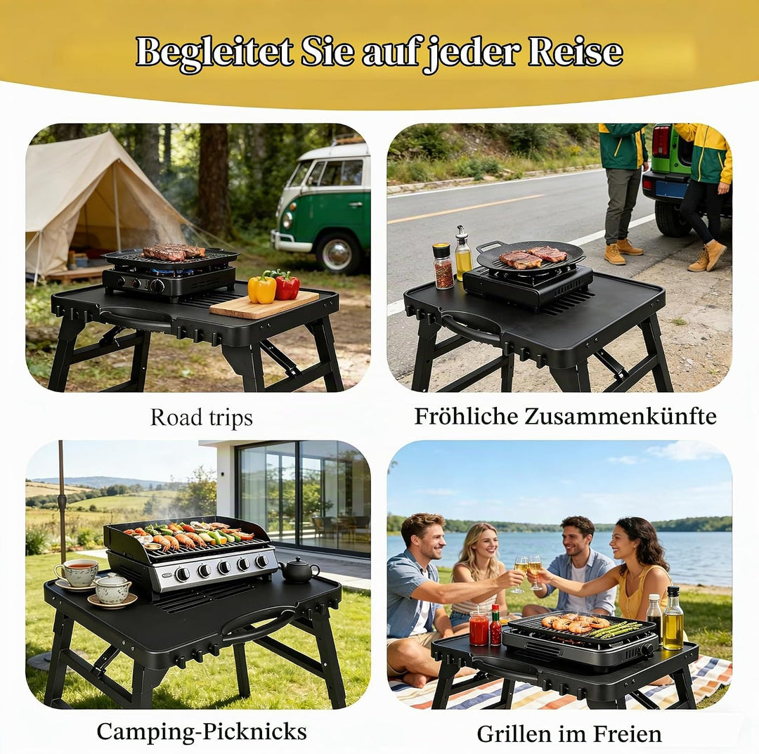 GFTIME Tragbarer Grillwagen für Enders Urban, Weber Q100/Q200/Q300, Ninja Woodfire, Burnhard Wayne –