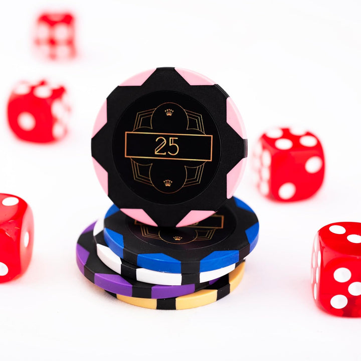 Engelhart - 320951 – Poker-Set – Koffer aus schwarzem Metall – 300 Chips 14 g nummeriert (1 bis 500)
