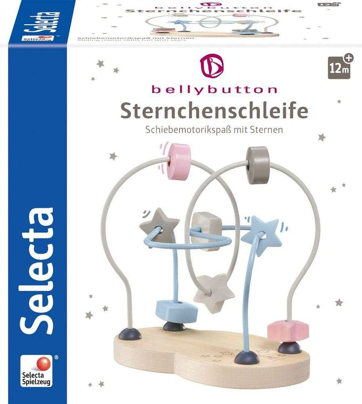 Selecta 64019 Sternchenschleife, Bellybutton, Motorikspielzeug aus Holz, 18 cm, bunt