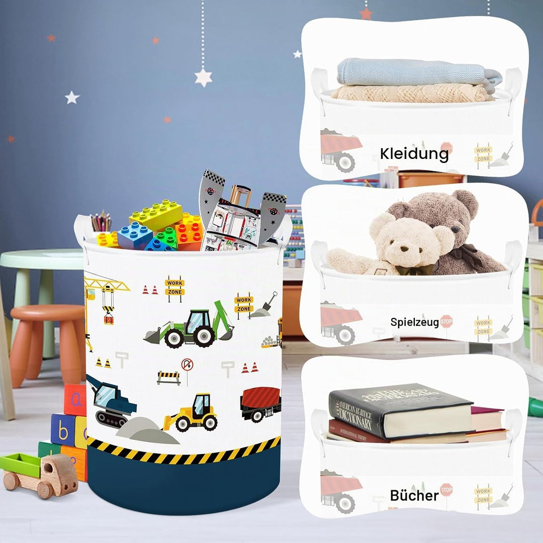 Clastyle Auto Kinder Wäschekorb mit Henkel Faltbar Kleidung Spielzeug Aufbewahrungskorb Jungen Aufbe