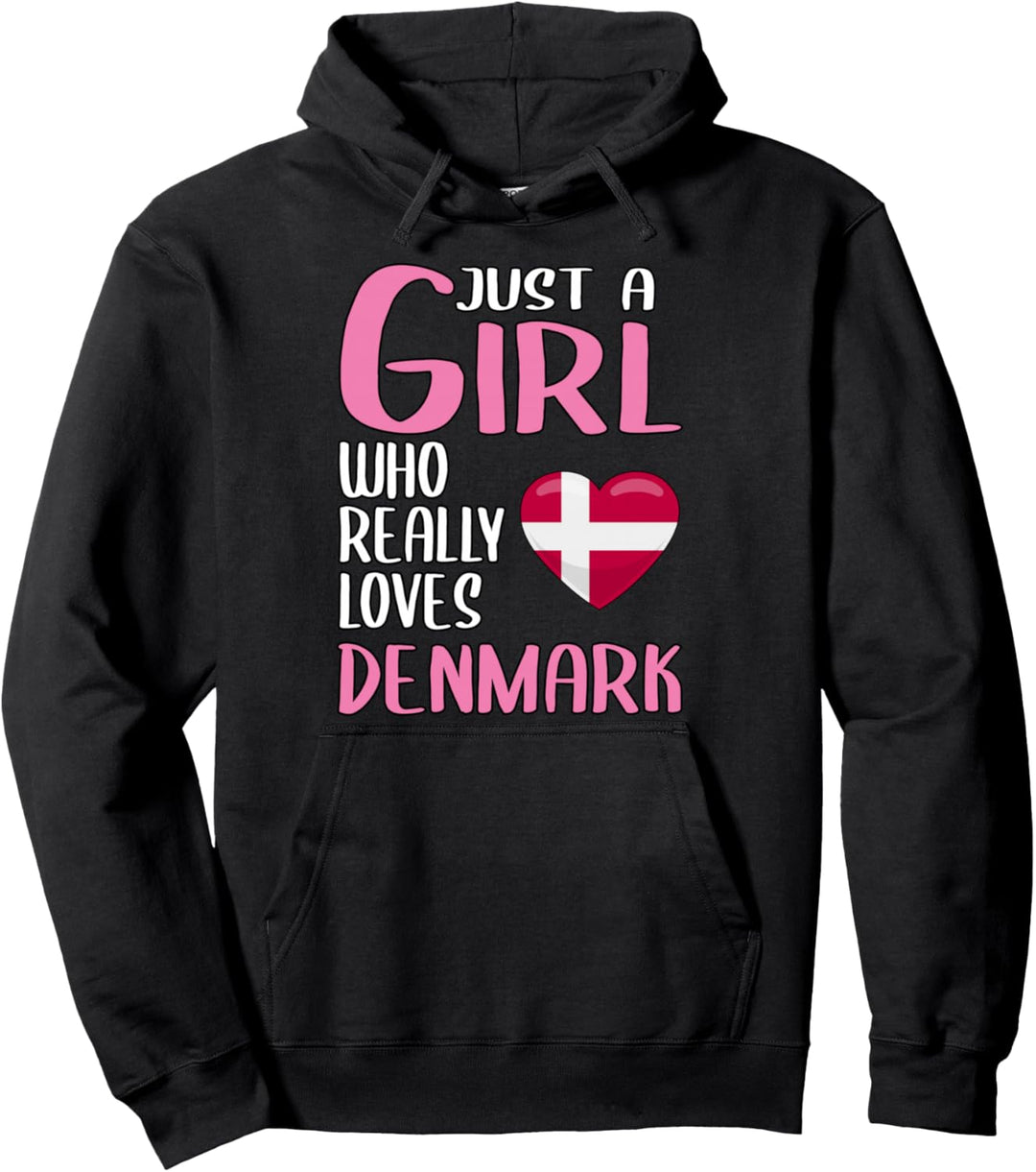 Damen Just A Girl Reisen Dänemark Geschenk Dänemark Pullover Hoodie