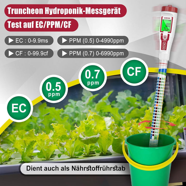Digitaler EC Messgerät Grow(EC/PPM500/PPM700/CF) Leitfähigkeitstester Hydrokultur PPM TDS Messgerät