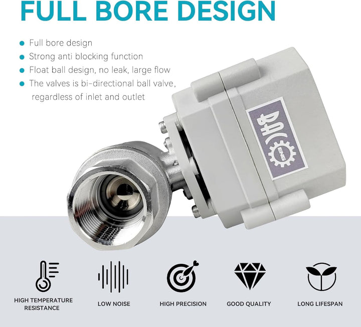 BACOENG AC110/230V 2 Wege 1" Edelstahl Motorkugelhahn Elektrische Zonenventil mit Stecker NC 1" Edes