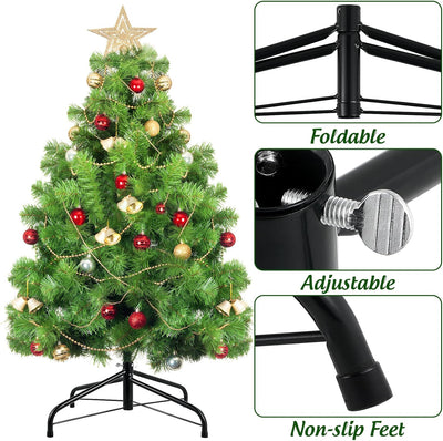 Amosfun 45cm Weihnachtsbaumständer 4 Fuss Faltbarer Standfuss als Ersatz für einen künstlichen Baum