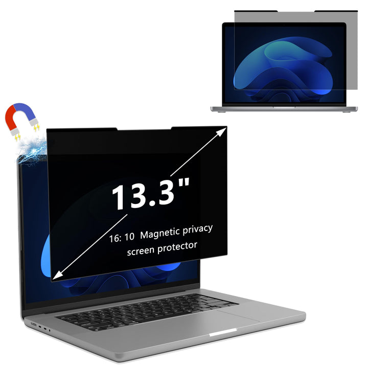 YealRed 13,3 Zoll 16:10 Magnetischer Laptop Sichtschutzfolie, Anti-Blaulicht, Anti-Blend, Anti-Kratz
