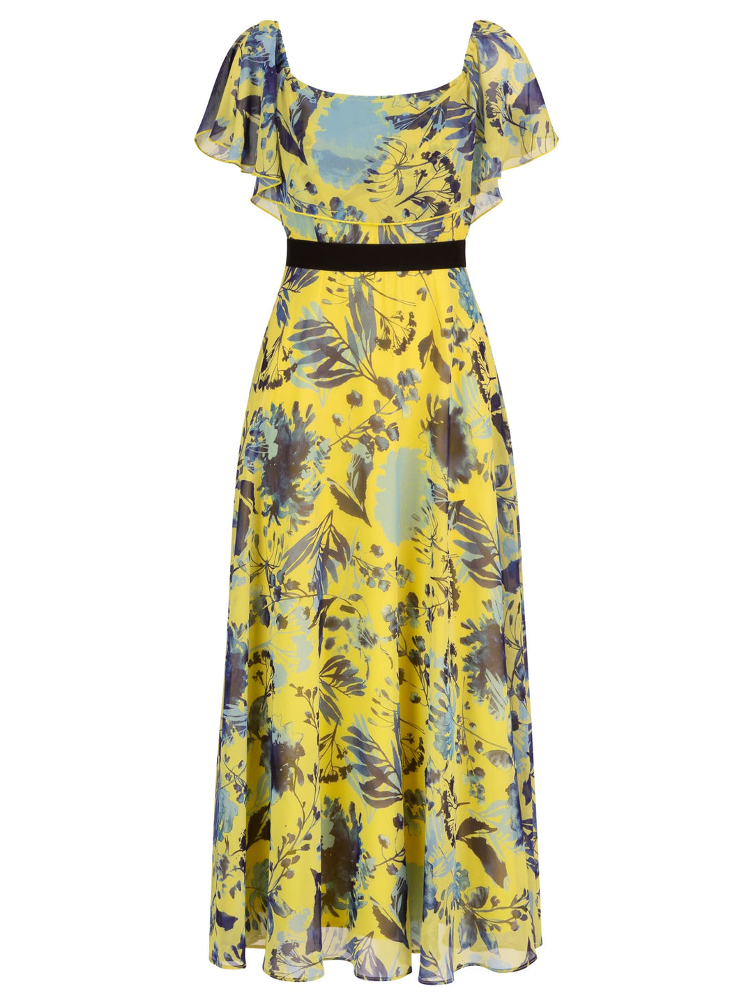ApartFashion Damen Chiffonkleid Kleid 34 Gelb-multicolor, 34 Gelb-multicolor
