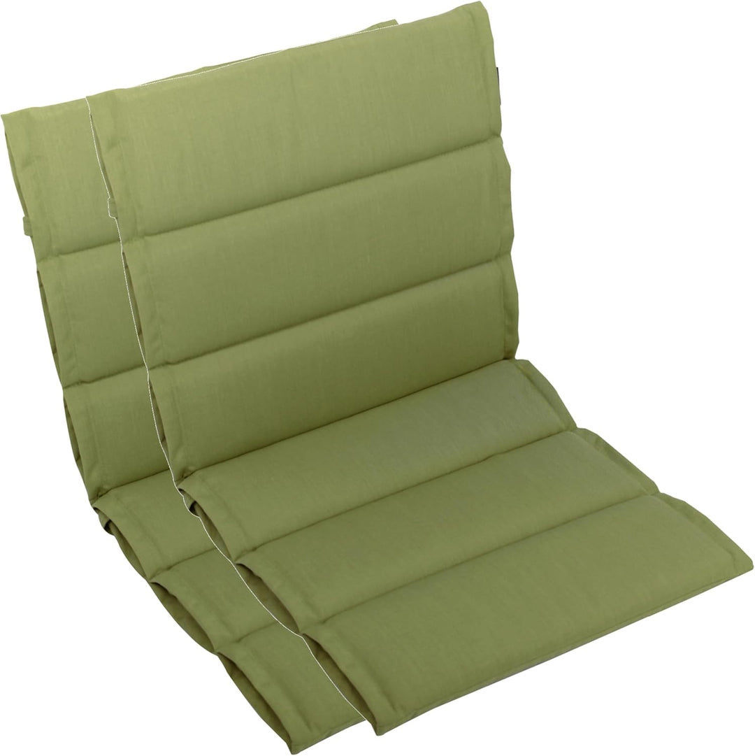 LILENO HOME Gartenstuhl Auflagen als [2er Set - Niedriglehner] in Grün - Bequeme Liegen als Sitzaufl