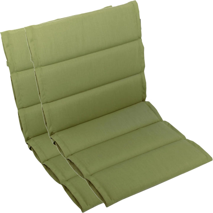 LILENO HOME Gartenstuhl Auflagen als [2er Set - Niedriglehner] in Grün - Bequeme Liegen als Sitzaufl