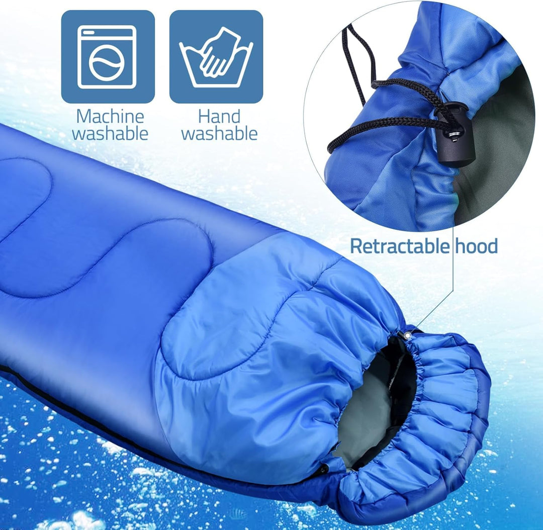Schlafsack Outdoor für Camping 3 Jahreszeiten Erwachsene Schlafsack, 2 in 1 Funktion Deckenschlafsäc