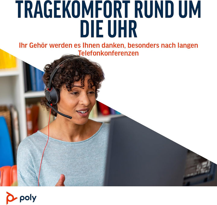 Schnurgebundenes Headset Poly Blackwire 5210 (Plantronics) Flexibler Mikrofonarm mit Noise Cancellin