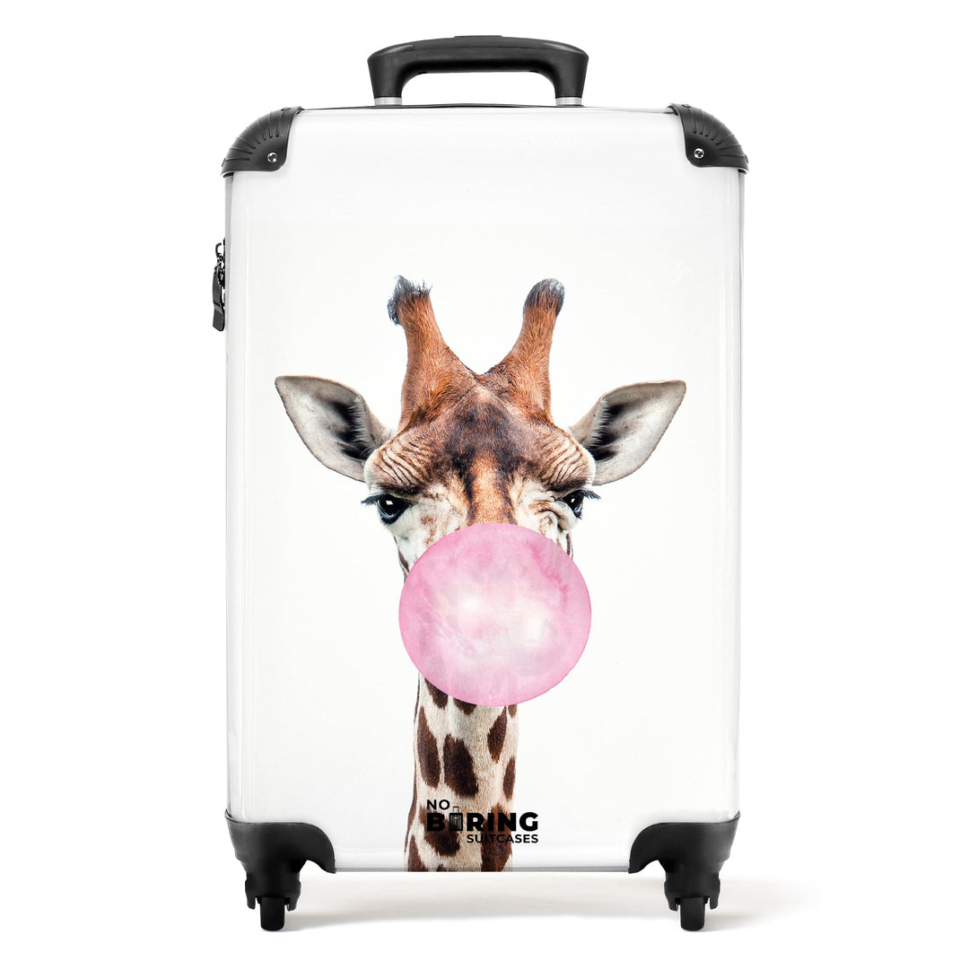 NoBoringSuitcases.com® Kinderkoffer Mädchen Reisekoffer mit Rollen Handgepäck Koffer Giraffe - Kaugu