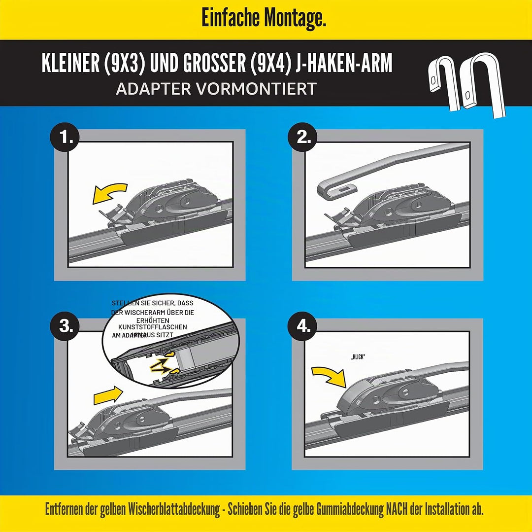 Rain-X 830126 Silikon-Endura-Wischerblätter, 66 cm Scheibenwischer (1 Stück), Auto-Ersatz-Scheibenwi
