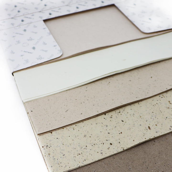 Artway Tree Free Paper Pack – Die Kollektion (25xA4-Blatt) von fünf pflanzlichen Faserpapieren, geei