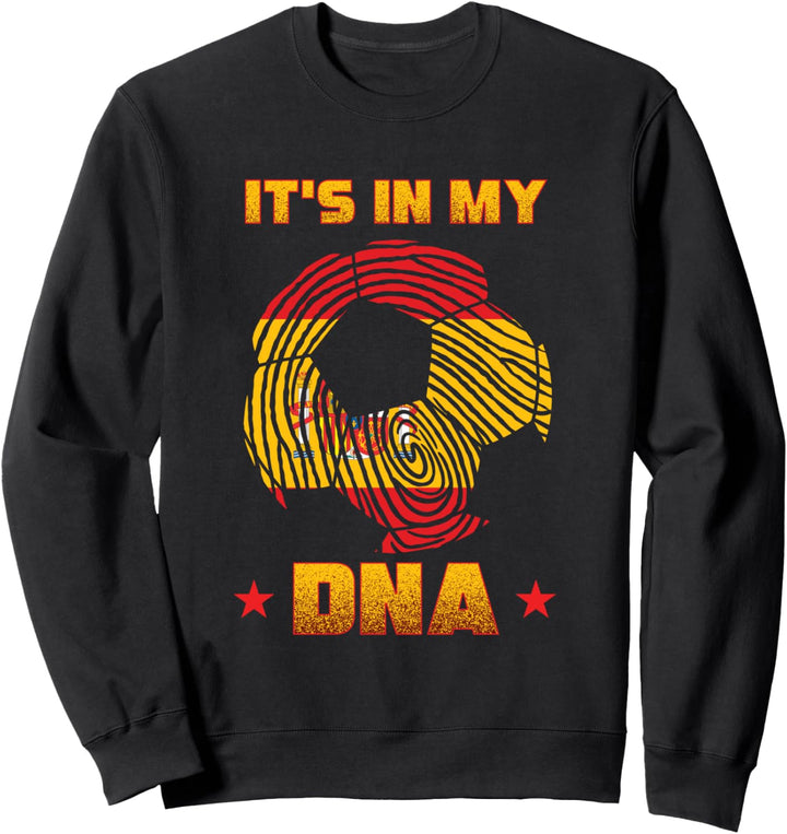 In Meiner DNA Spanien Mannschaft Fussball Fussball Spieler Sweatshirt