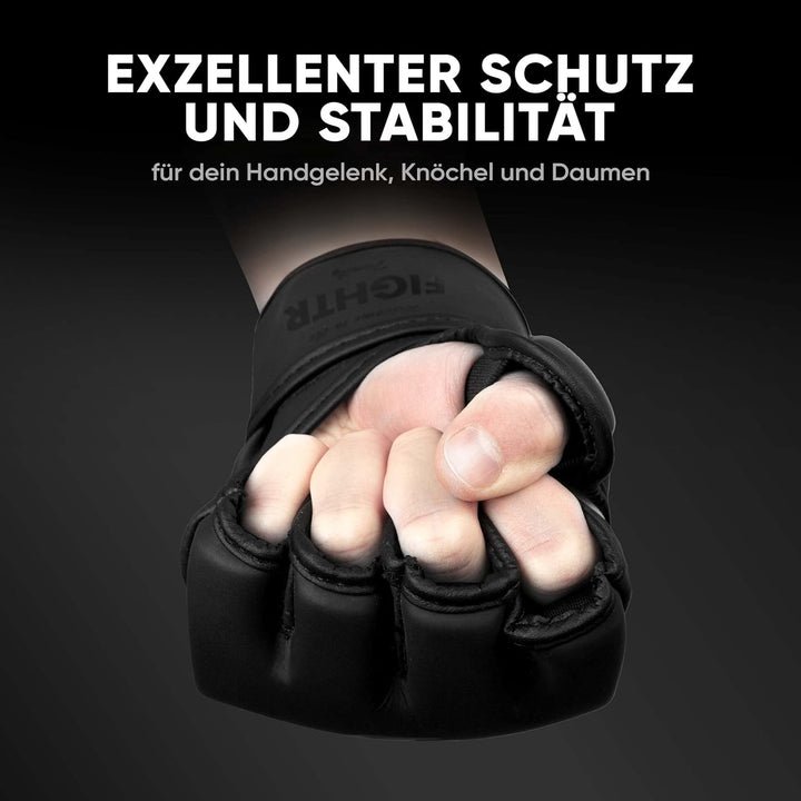 FIGHTR® Profi MMA Handschuhe für Grappling Sparring Training, Kickboxen Kampfsport Muay Thai Boxsack