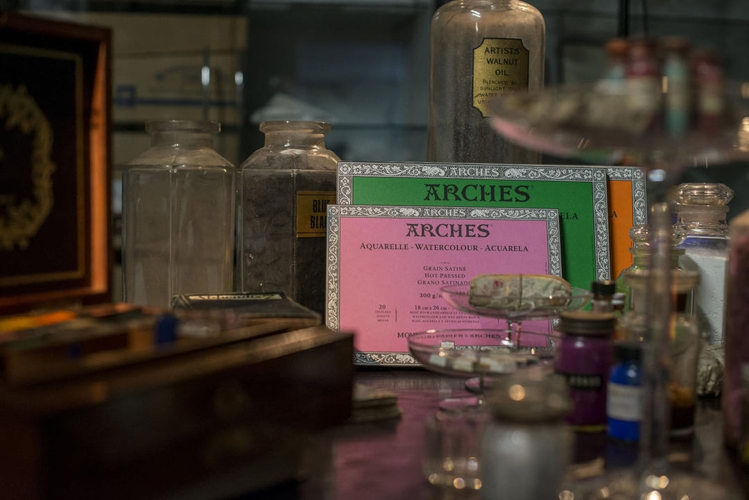 Arches 1795072 Aquarellpapier im Block (23 x 31 cm, 4-seitig geleimt, 300g/m² Satiniert) 20 Blatt na