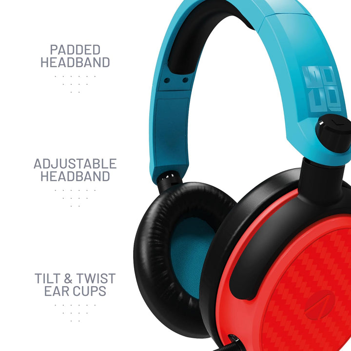 STEALTH C6-100 Rot & Blau Over Ear Gaming Headset PS4/PS5, Xbox, Switch, PC mit flexiblem Mikrofon,