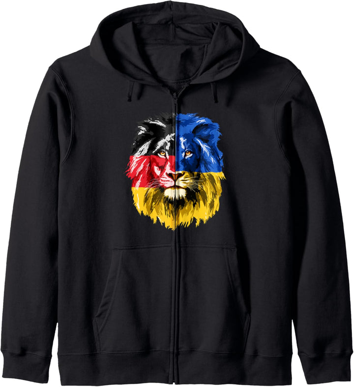 Ukraine Germany Flag Lion Deutschland Ukrainian Flag Color Kapuzenjacke