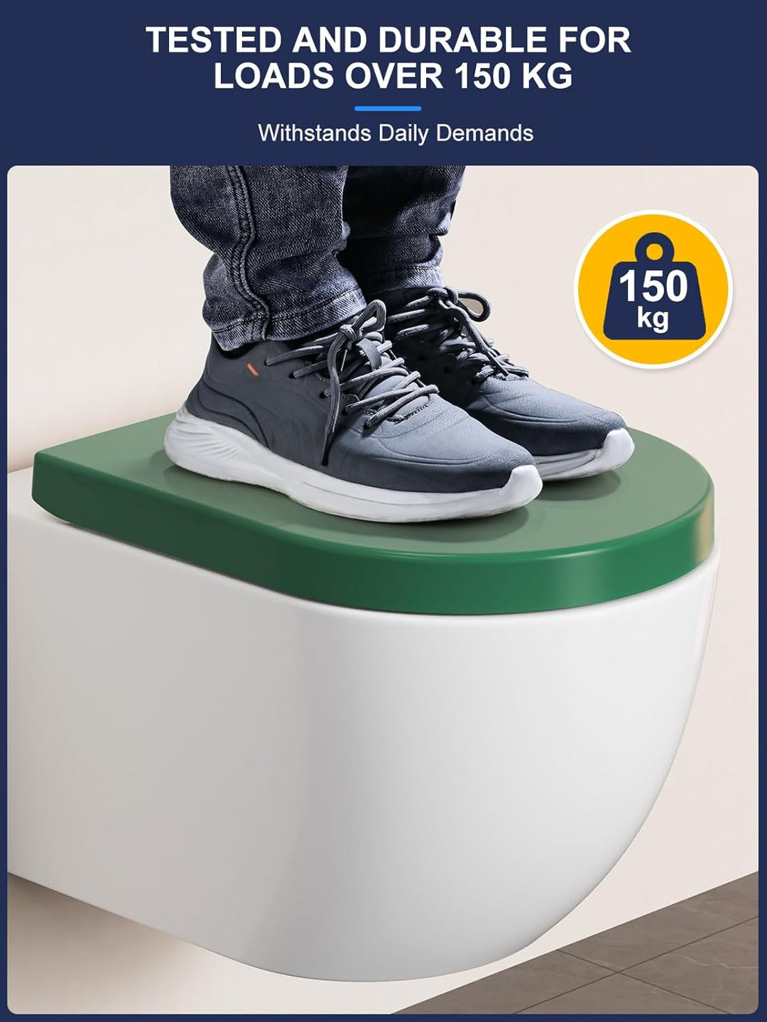Toilettendeckel mit Absenkautomatik D-Form,YEAUPE PRO WC Sitz mit Puller Lid, Toilettensitz mit Quic