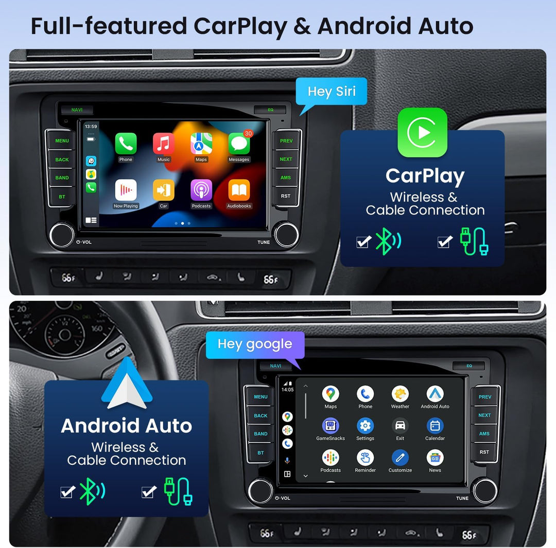 XTRONS Android Autoradio für VW T5 Golf 5 6 Passat B7 Polo, 7 Zoll IPS Bildschirm 8-Core 4+64GB Auto