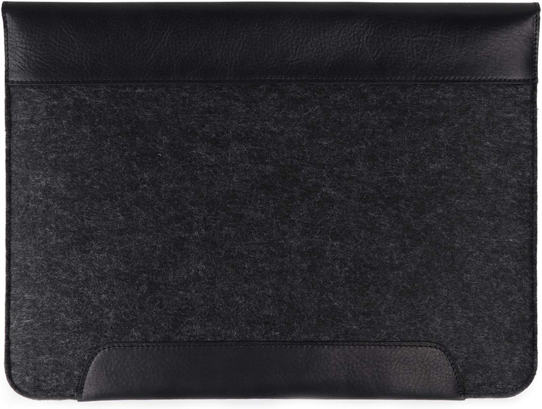 MegaGear MacBook-Tasche aus echtem Leder und Fleece,Laptop-Hülle für MacBook Pro und MacBook Air,14