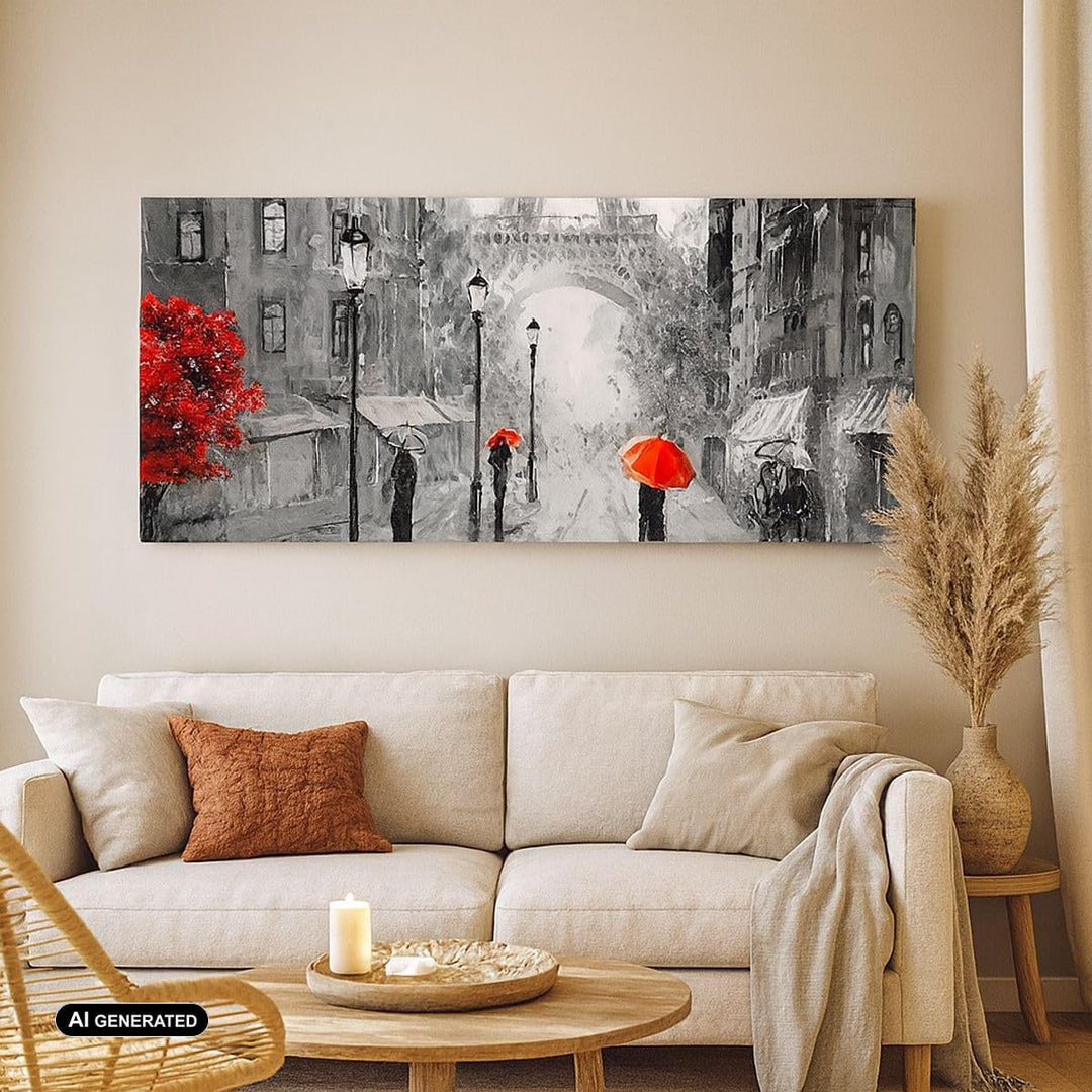 Wandbilder Dekoration Wohnzimmer Paris Stadt Zuhause Panorama Bilder auf Leinwand 120x50cm Leinwandb