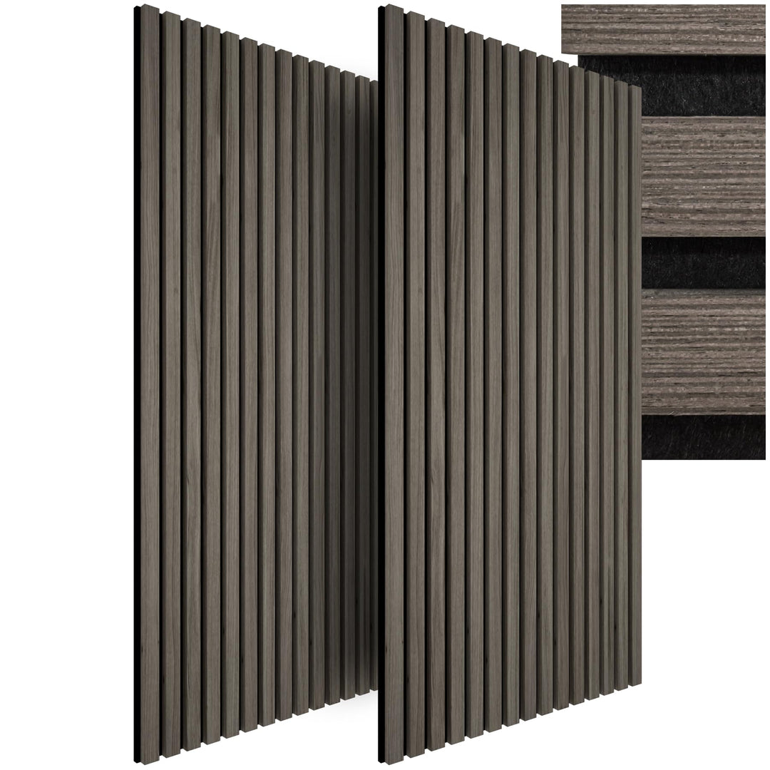 tectake® Akustikpaneele 2er Set mit Echtholzfurnier, effektiver Schallschutz, MDF, Schallabsorber, A