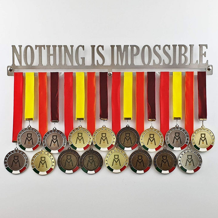 MEDALdisplay Nothing is Impossible - Medaillen Aufhänger - Wandhalterung für Medaillens Running, Mar