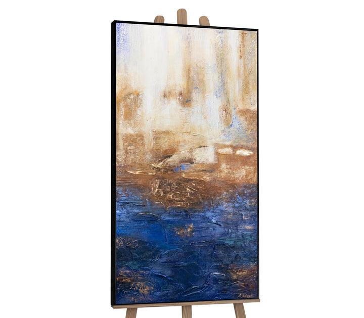 YS-Art Abstrakt Acryl Gemälde auf Leinwand Marine II handgemalt Wandbilder Wohnzimmer modern Wohndek