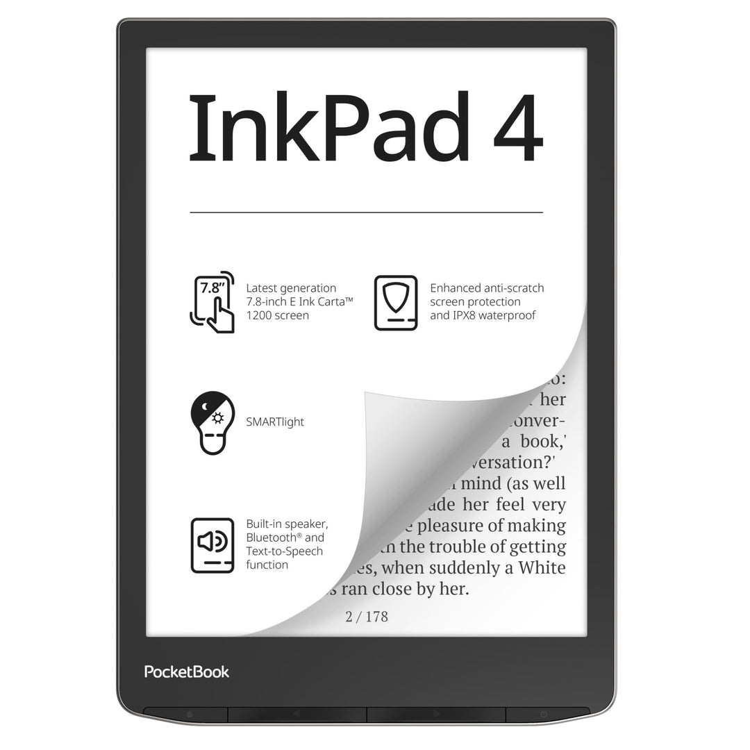 PocketBook InkPad 4 - Stardust Silver, E-Book Reader