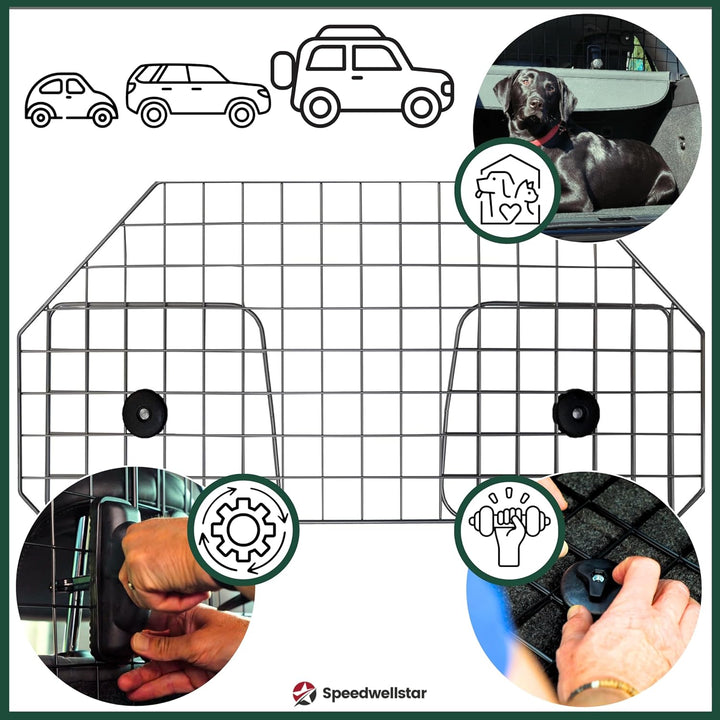 Hundegitter fürs Auto-Schutzgitter Trenngitter verstellbar Hundeschutzgitter für den Kofferraum für