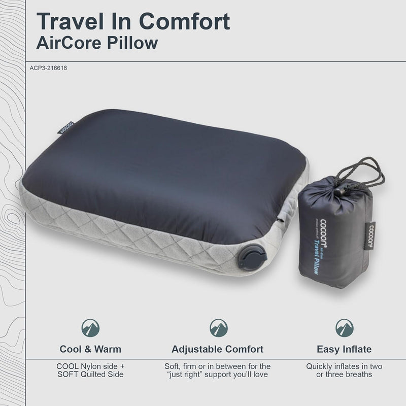 Cocoon Air-Core Pillow, Kissen Smoke Grey/Charcoal 28 x 38 cm, Smoke Grey/Charcoal 28 x 38 cm