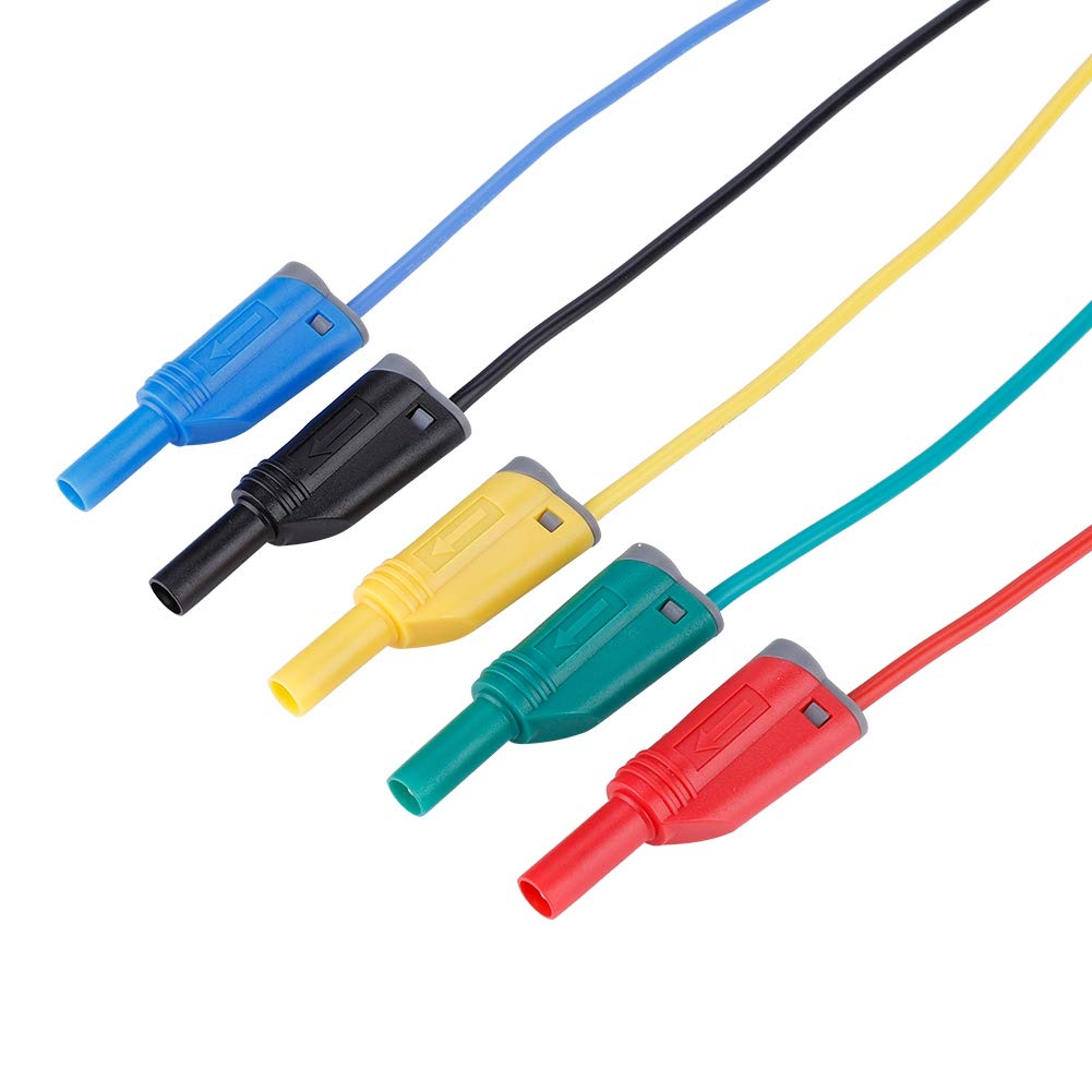 5 Stück 4-mm-Bananenstecker-Kabelsatz 14AWG Messleitung Elektrischer Prüfdraht für Multimeter