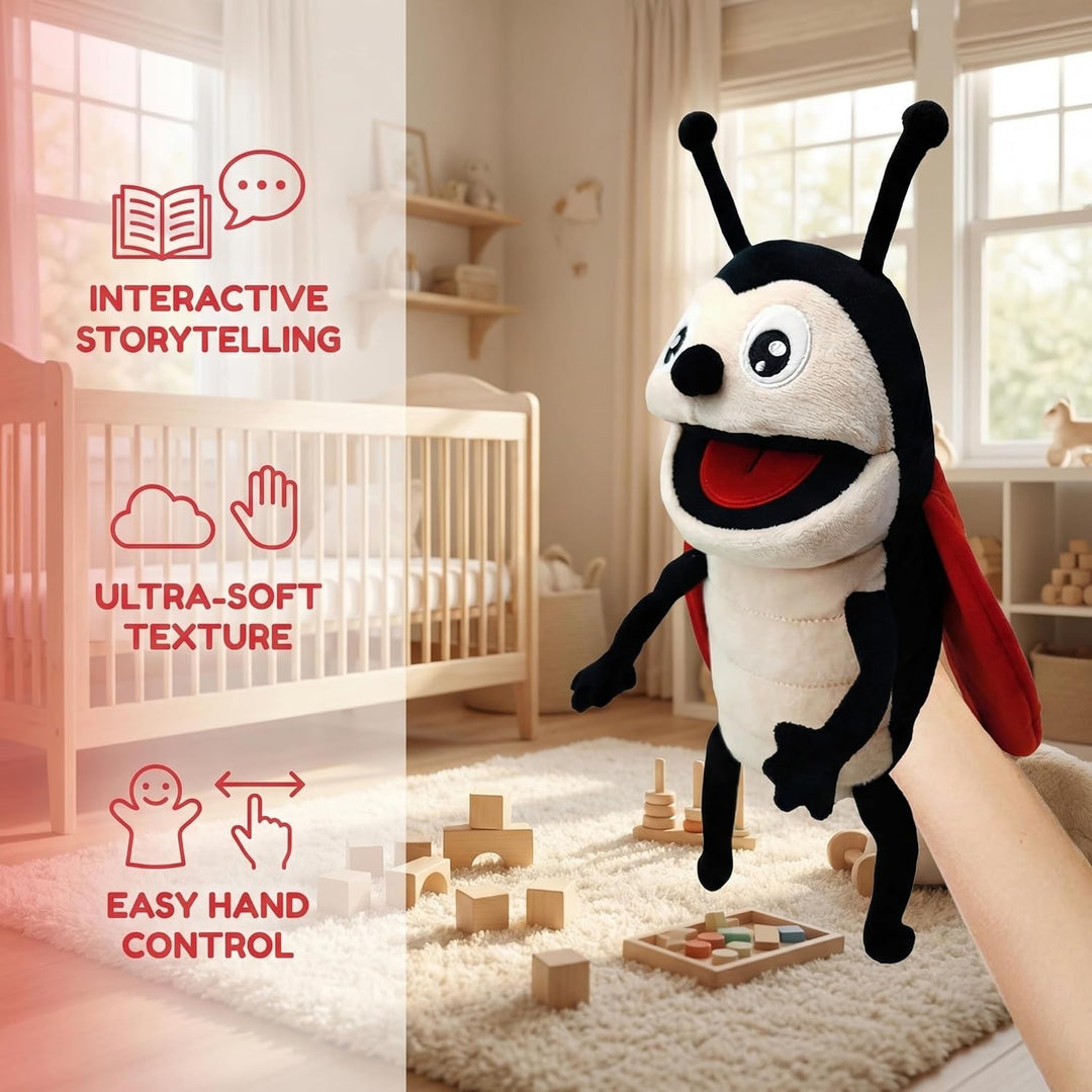 Insekten-Handpuppen für Kinder, Kleinkinder, inklusive Bienen, Schmetterlingen, Libellen usw. mit be