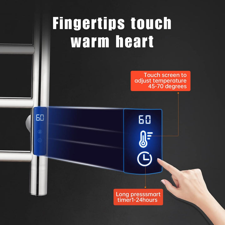 QL Elektrischer Handtuchwärmer mit Timer,Elektrischer Handtuchhalter für die Wand mit Einstellbarer