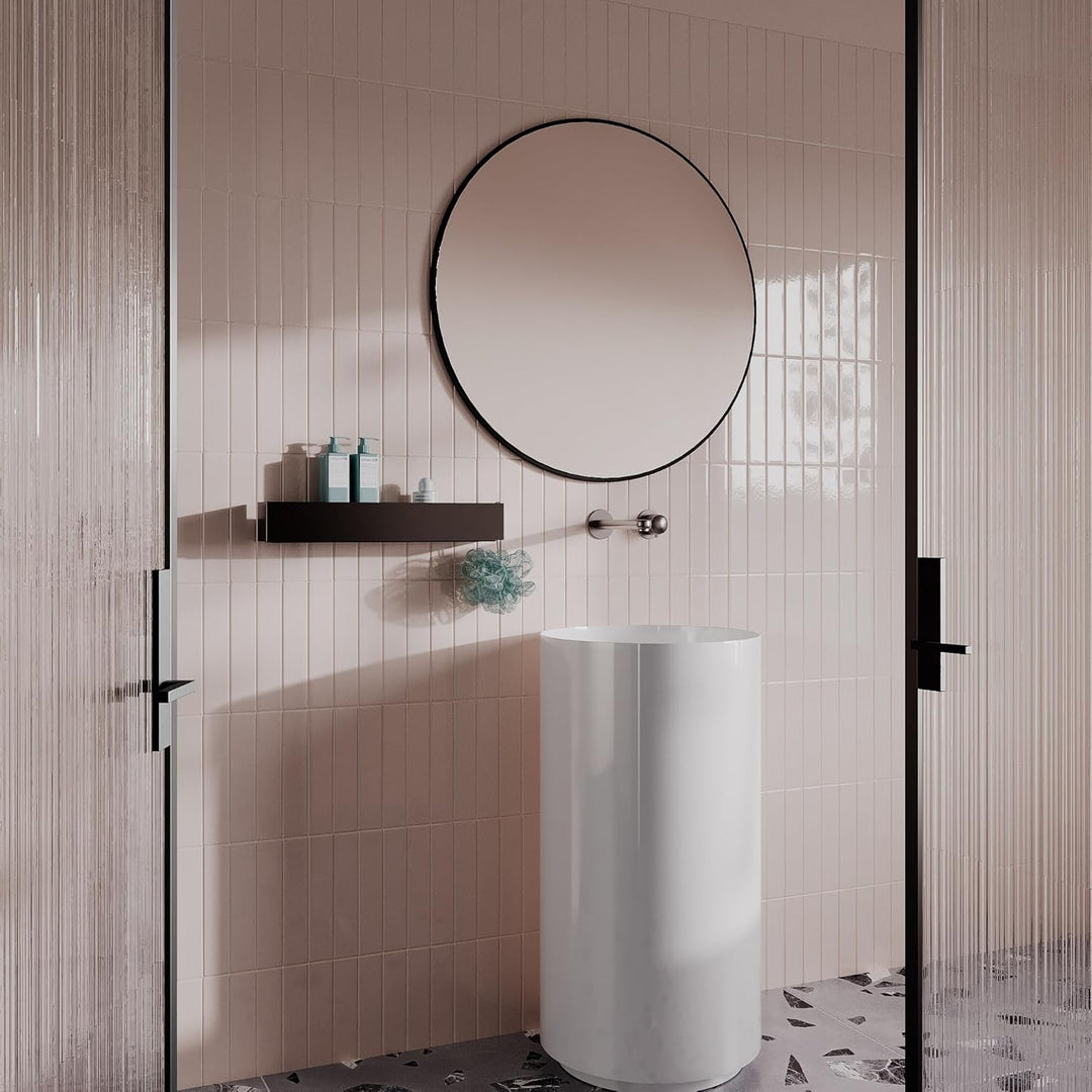 Duschablage Ohne Bohren 50cm Schwarz - Modernes Wandregal für Badezimmer | Bedregal Wand Metall Pulv