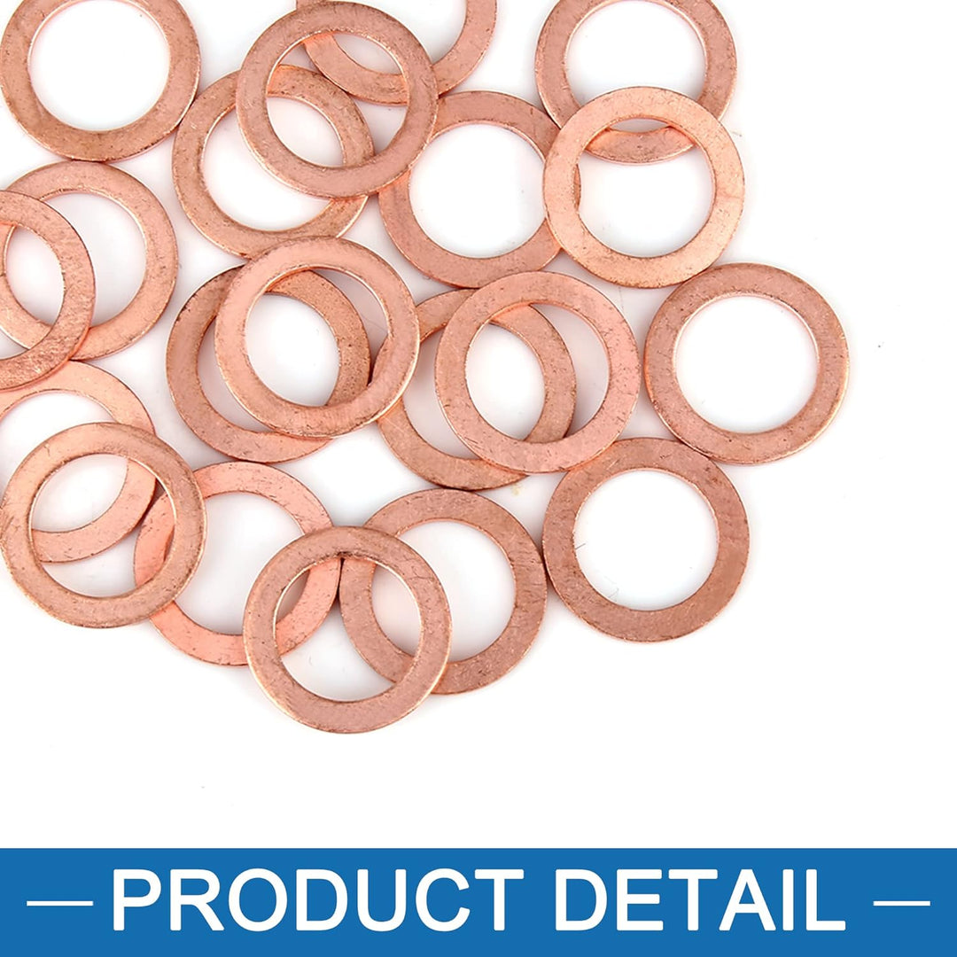 A ABSOPRO 20 Stück Kupfer Scheibe 14 x 21 x 1.5mm Flache Dichtung Ring