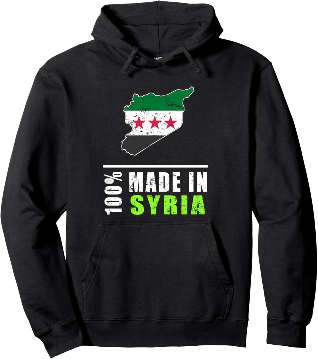 Syrienkarte, Syrien-Flagge, kostenlose Syrien-Flagge. Pullover Hoodie