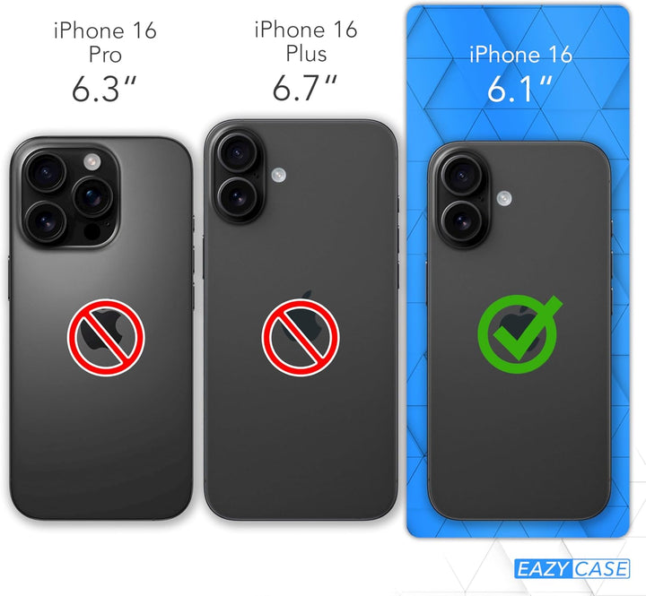 EAZY CASE - Handykette kompatibel mit iPhone 16 Kette zum Umhängen Stossfest Handyhülle für Apple iP