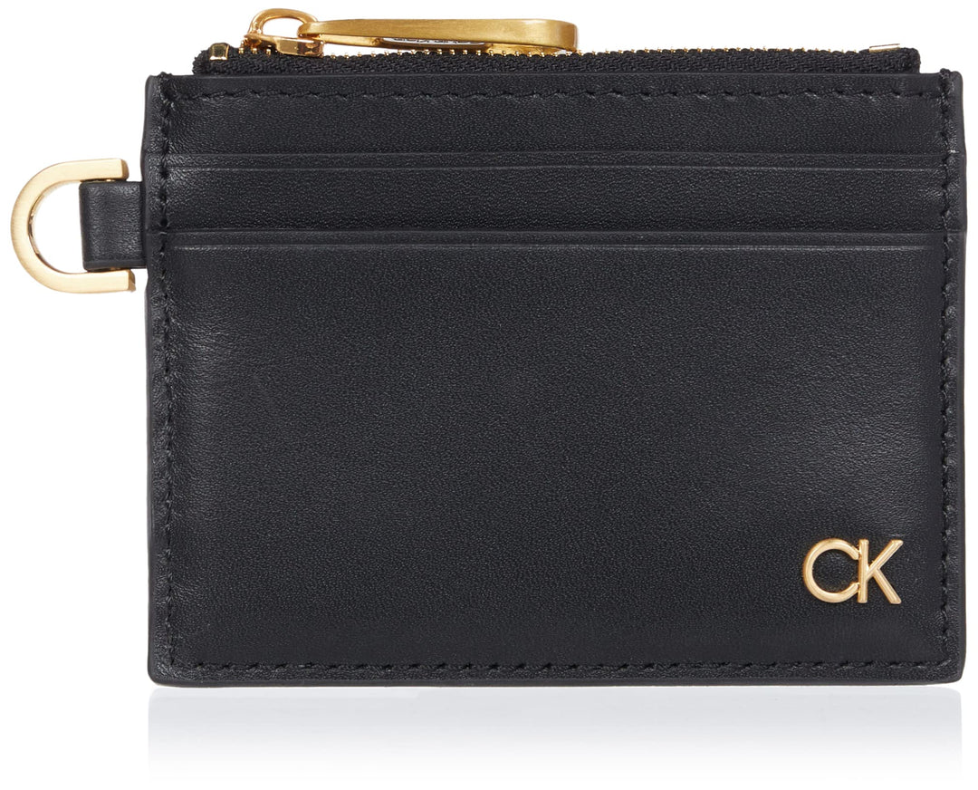 Calvin Klein Herren Icon 4 Fächer Kartenhalter mit Reissverschluss, Schwarz, Einheitsgrösse, schwarz