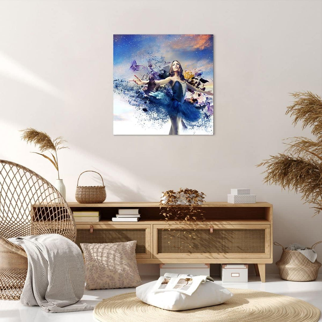 Bilder auf Leinwand Ballerina Tänzer Tüll Kleid Leinwandbild 60x60cm Wandbilder Dekoration Wohnzimme