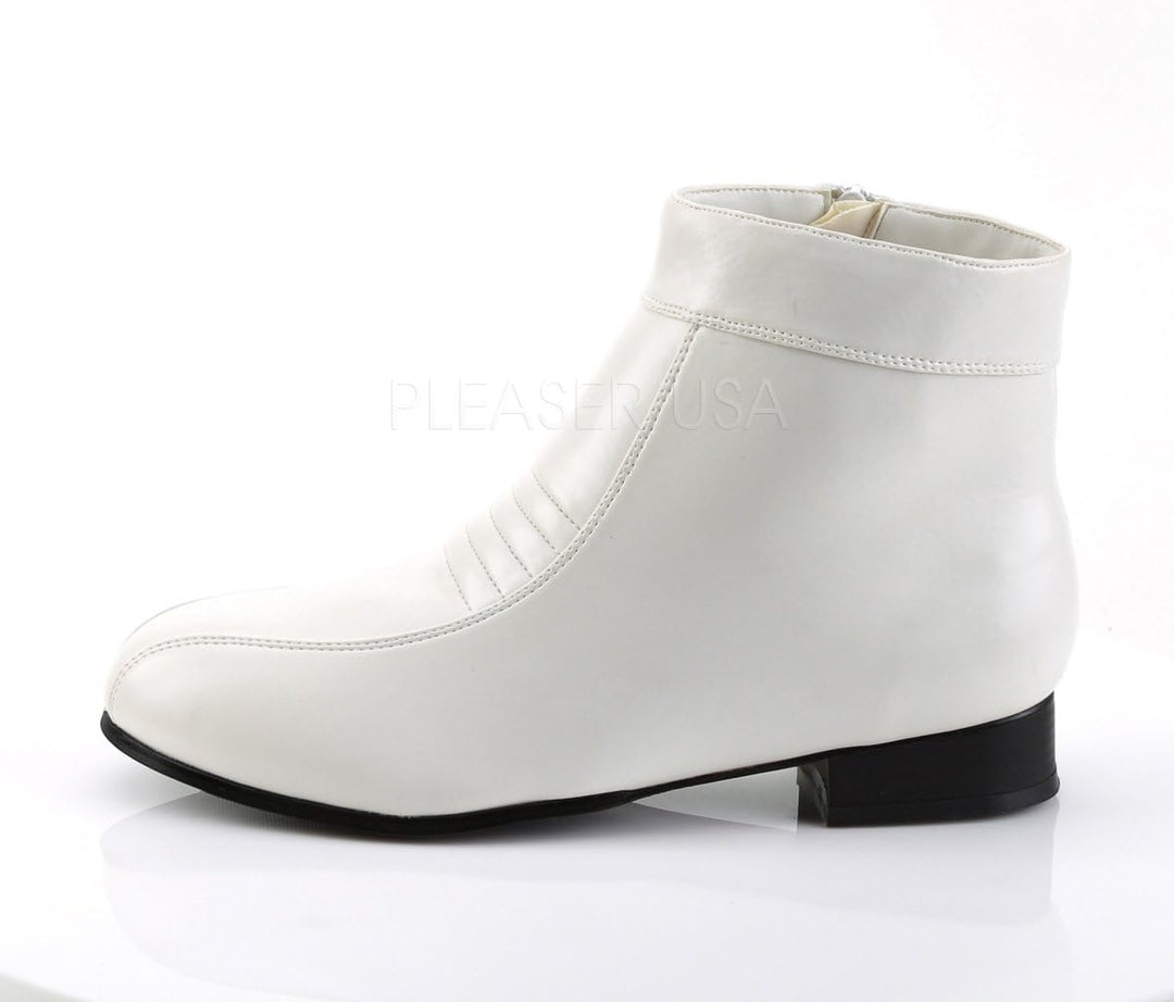 Retro-Disco-Stiefeletten Pimp-50 - matt Weiss Gr. 46 - 47