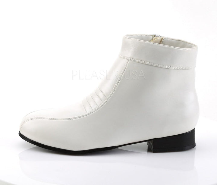 Retro-Disco-Stiefeletten Pimp-50 - matt Weiss Gr. 46 - 47