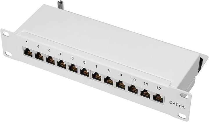 LogiLink Professional Cat.6A (500 MHz) Patchpanel - Verteilerfeld, 10", STP (geschirmt) 12-Port (RJ4